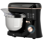 HOMCOM Maisto procesorius Minkymo ma&scaron;ina 5,5 l Nerūdijančio plieno dubuo 1400 W 6+P greitis Te&scaron;los mai&scaron;ytuvas su te&scaron;los kabliu, te&scaron;los kabliu, plaktuvu, apsauga nuo purslų, te&scaron;los grandikliu ir kiau&scaron;inių atskirtuvu Juoda, Juoda
