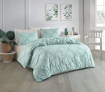 Eponj Home patalynės komplektas Post Water Green, 200x220 cm, 4 dalių