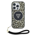 Leopardo ra&scaron;to MagSafe&ldquo; dėklas su virvele iPhone 16 Pro&ldquo; &ndash; rudas