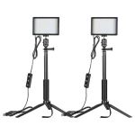 NEEWER ZC-10S STUDIJOS RINKINYS DVI LED LEMPUTĖS SU FILTRAIS IR FOTO TRIPODU