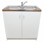 Virtuvės spintelė, kriauklė, mai&scaron;ytuvas, balta, 80x50cm