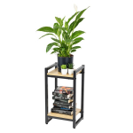 "Vertico" 65 cm metalinis stovintis gėlių stovas - juodas gėlių stovas