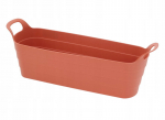 Plastikinis balkono dėžės vazonas su rankenomis 45x14x11,5 cm terakota