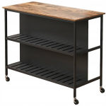 Virtuvės sala Baro stalas Spinta ant ratukų Knygų spinta vežimėlis 2 lentynos