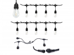Rinkinys: Sodo girlianda 10 m 10xE27 + 10x LED lemputė E27 1W su siūlu