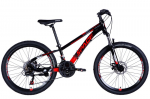 Vaiki&scaron;kas dviratis Mercury Aluminium 24", 130&ndash;160 cm, 21 pavara, Juoda/Raudona