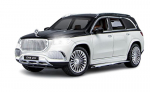 Inercinis metalinis automobilis Mercedes-Benz Maybach GLS 600 1:24 su &scaron;viesa ir garsu ant baterijų Balta/Juoda