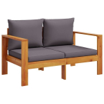 Dvivietė sodo sofa，Lauko sofa su pagalvėlėmis, akacijos medienos masyvas CFE93557