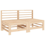 Vidurinės sodo sofos，Lauko sofa dalys, 2vnt., pu&scaron;ies medienos masyvas CFE84186