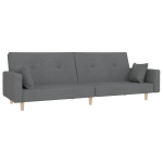 Dvivietė sofa-lova，Poilsio sofa su dvejomis pagalvėmis, pilka, audinys CFE20159