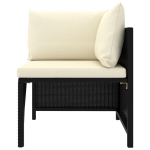 Modulinė kampinė sofa，Poilsio sofa su pagalvėlėmis, juoda, poliratanas CFE14506