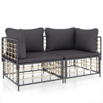Modulinės kampinės sofos，Poilsio sofa dalys su pagalvėlėmis, 2vnt., ratanas CFE19053