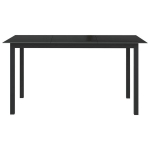 Sodo stalas，Lauko stalas, juodas, 150x90x74cm, aliuminis ir stiklas CFE660659