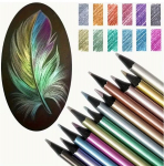 Spalvoti pie&scaron;tukai Metallic, 12 vnt.