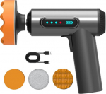 Akumuliatorinė poliravimo ma&scaron;ina + rinkinys su priedais (įvairios kempinėlės, poliravimo pasta)