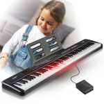 SUPRIMO 88035L skaitmeninis pianinas su 88 klavi&scaron;ais, ap&scaron;viečiama klaviatūra, vaikų mokymosi instrumentas, natų stovas, palaikymo pedalų rinkinys