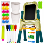 Dvipusė magnetinė lenta - sausai valoma pie&scaron;imo lenta su priedais, žalia