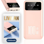 Atsarginis maitinimo &scaron;altinis ("Power Bank") LIVMAN K70 - greito įkrovimo i&scaron;orinė baterija su dviem i&scaron;ėjimais, 10000mAh, 100W