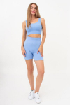 Moteri&scaron;ki besiūliai &scaron;ortai i&scaron; ribiukuoto audinio su push-up efektu SHORTS RIB SHAPE Giulia, spalva lacecap hydrangea