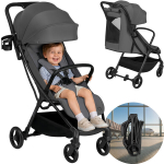 Sportinis vežimėlis lengvas, kompakti&scaron;kas, auto-fold, iki 22 kg &ndash; Lionelo Agia Grey Stone