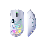 Aula SC620 žaidimų pelė, 2,4 GHz / USB-C / &bdquo;Bluetooth&ldquo; belaidė pelė, RGB ap&scaron;vietimas, programuojami mygtukai, balta