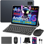 Plan&scaron;etinis kompiuteris Android 16 VekfulPC T20 10.1" 24 GB + 256 GB SD 2 TB, 5000 mAh, &bdquo;WiFi 6&ldquo; su klaviatūra, pele, ra&scaron;ikliu ir apsauginiu dėklu.