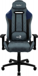 Žaidimų kėdė Aerocool DUKE AeroSuede, juoda/mėlyna