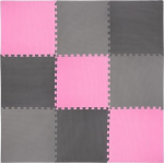 Apsauginis grindų kilimėlis One Fitness 60x60x1 cm, 9 vnt, rožinis/pilkas