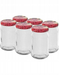 Stiklinis konservavimo indelis su užsukamu dangteliu, 6vnt, 300 ml
