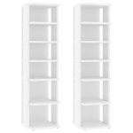 vidaXL Spintelės batams, 2vnt., baltos spalvos, 25x27x102cm, MDP