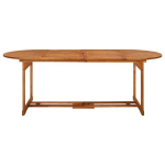Sodo valgomojo stalas, 220x90x75 cm, rudas