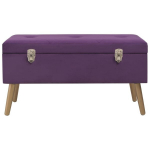 Suoliukas su skyriumi daiktams, 80 cm, violetinis