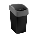 &Scaron;iuk&scaron;lių dėžė Flip Bin 9L, juoda / sidabrinė