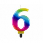 Žvakė su numeriu 6, Galaxy, 8,0 cm
