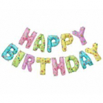 Folijinis balionas HAPPY BIRTHDAY (raidės), 35 cm