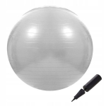Gimnastikos kamuolys su pompa, 75 cm, pilkas