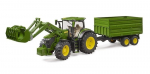 Traktorius su krautuvu ir priekaba Bruder 03155 John Deere 7R 350