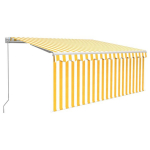 Rankiniu būdu i&scaron;traukiama markizė, geltona ir balta, 3x2,5m