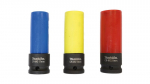 E-12354 &nbsp;Smūginių galvų komplektas (plonasienės) 3 VNT 1/2" 85MM (17.19. &21mm) Makita