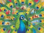 Dėlionė su povu Ravensburgeris Peacock Jigsaw 16567, 2000 d.