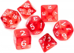 Kri&scaron;tolinių kauliukų rinkinys Rebel RPG Dice Set - Crystal - Red