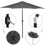 Lauko skėtis Springos GU00200, 300 cm, pilkas