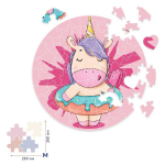 Medinė dėlionė: Vienaragis su ledais (M dydis)