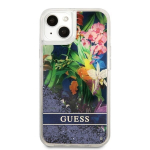Guess Liquid Glitter Flower dėklas, skirtas iPhone 13 Mini