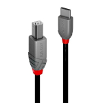 USB 2.0 Type C į B kabelis - Lindy - 1m - Juodas - PVC - Nikelio danga prijungimai