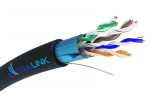 Extralink CAT5E FTP lauko tinklo kabelis, 100 m, juodas