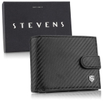 Vyri&scaron;ka odinė piniginė Stevens 325A Carbon, juoda