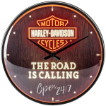 SIENINIS LAIKRODIS &raquo;Harley-Davidson - Road is Calling Neon&laquo;, Nostalgic-Art