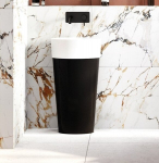 Praustuvas su koja Besco Uniqa Black&White, su Klik-klak Chrome