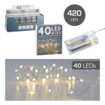 Led 40 lempučių vielinė girlianda , &scaron;iltai balta, 4,2 metrai